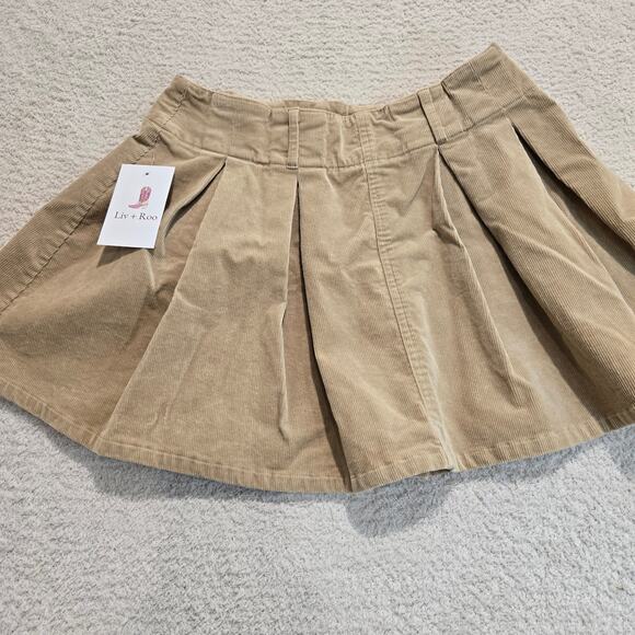 NWT Le Lis Pleated Corduroy Flared Miniskirt Sz S Preppy Light Academia - Picture 1 of 11